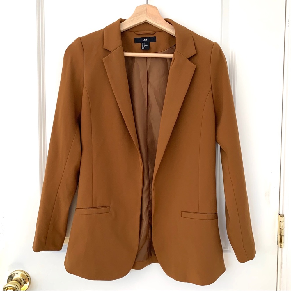 H&M Cognac Brown Open Blazer